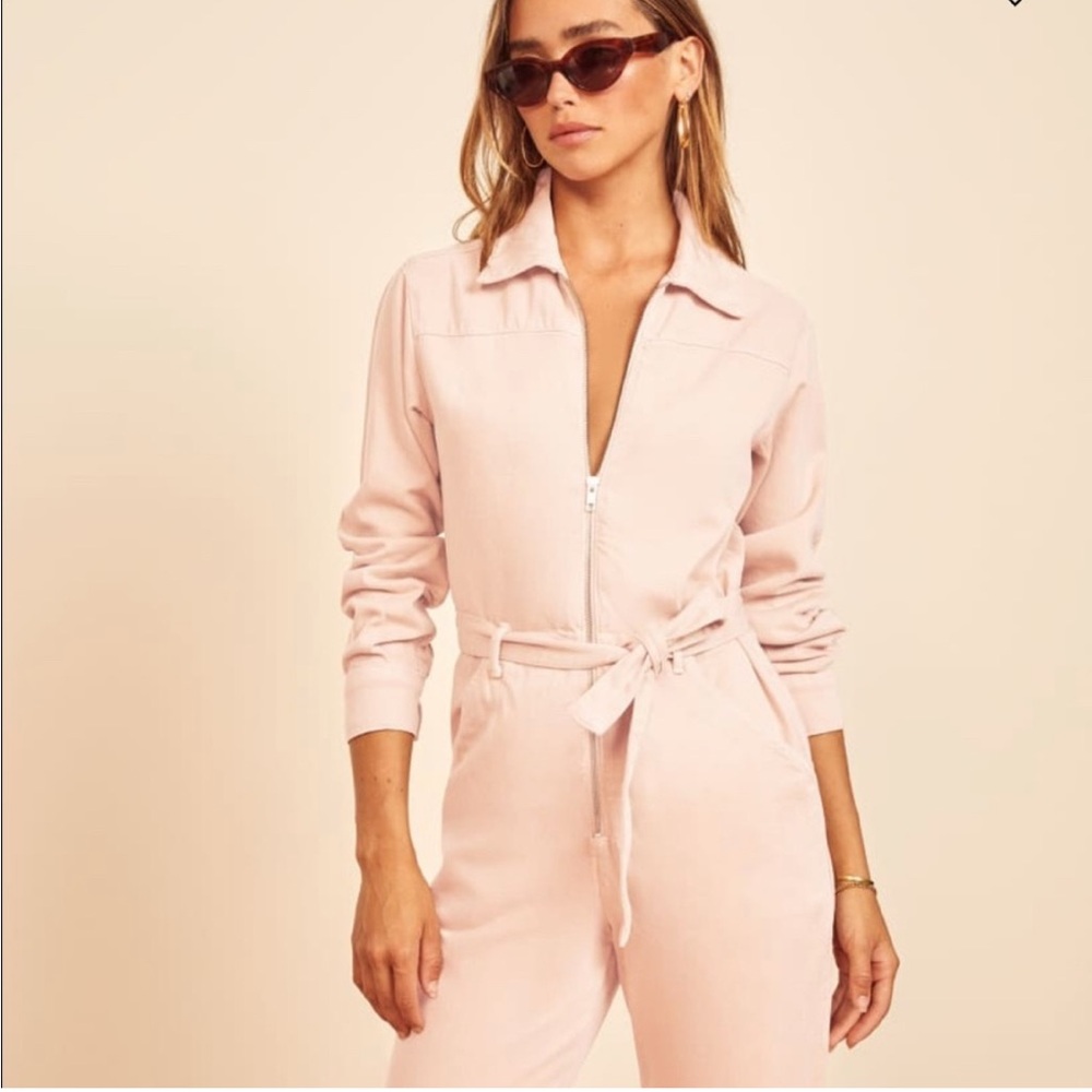 Reformation Ricky Boiler Jumpsuit dusty rose size 8 festival